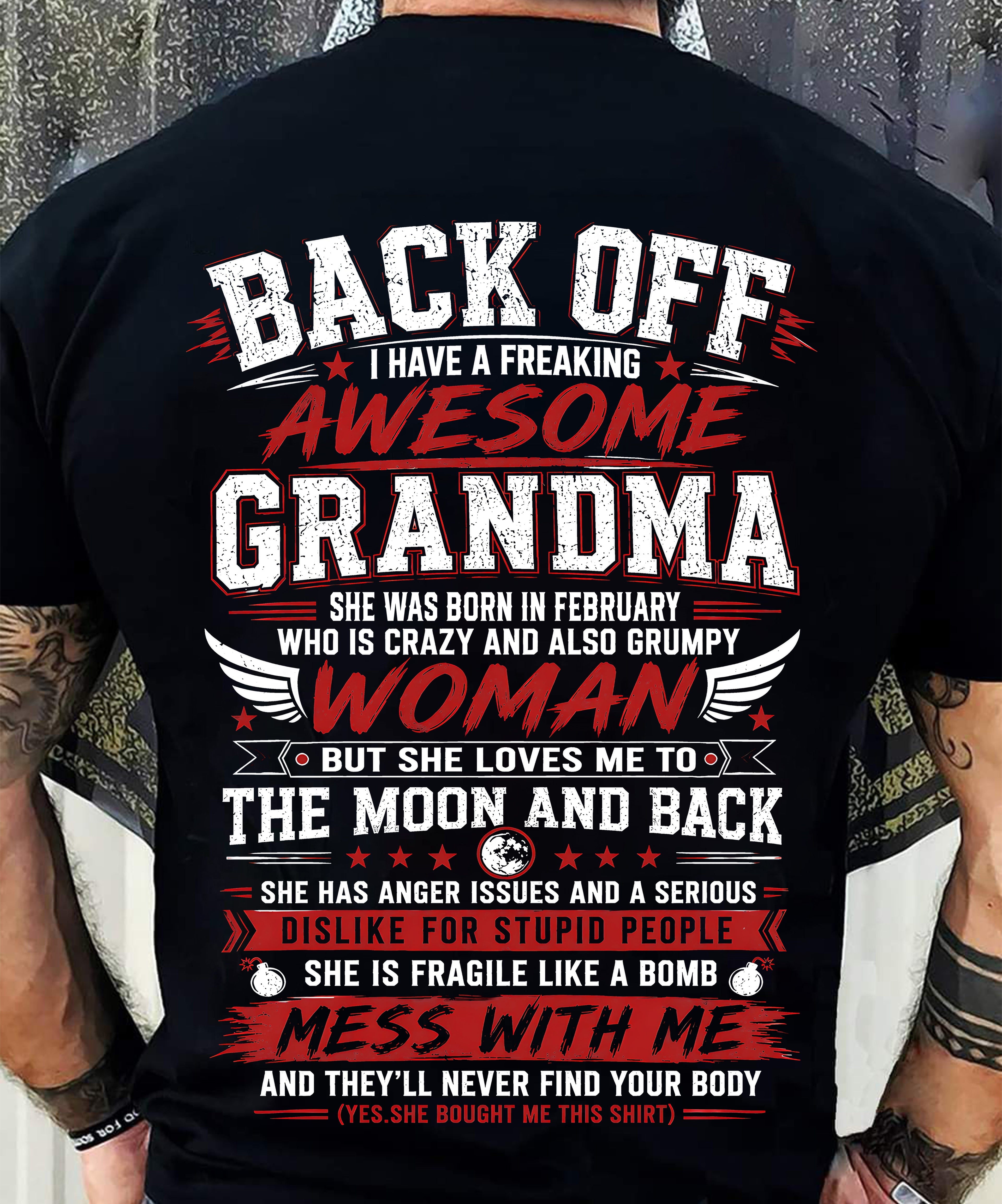 FEBRUARY - CRAZY AWESOME GRANDMA - PERFECT GIFT FROM GRANDMA - LUAN02 (SKU2608-07-02)