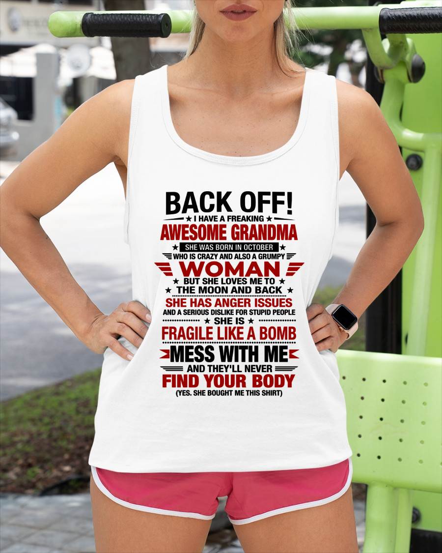 OCTOBER AWESOME GRANDMA T-SHIRT – PERFECT GIFT FROM GRANDMA - LUAN10 (SKU2607-260-10)