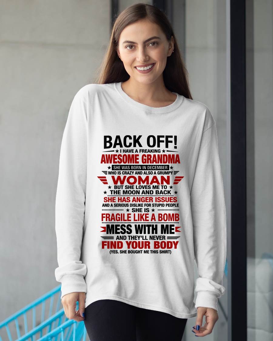 DECEMBER AWESOME GRANDMA T-SHIRT – PERFECT GIFT FROM GRANDMA - LUAN12 (SKU2607-260-12)