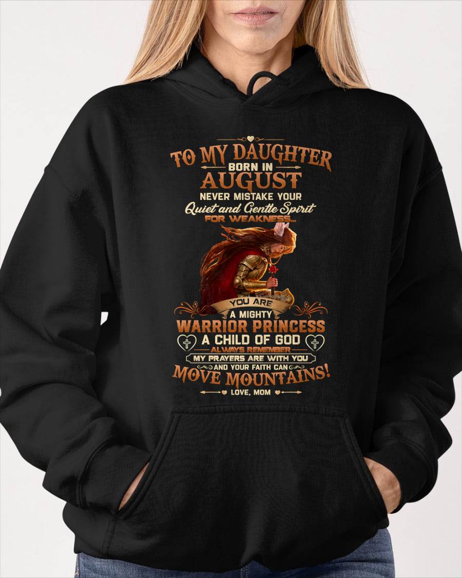 AUGUST DAUGHTER – MIGHTY WARRIOR PRINCESS & CHILD OF GOD – GIFT FROM MOM - LUAN08 (SKU2607-277-08)
