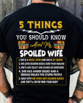 5 Things About My Spoiled Wife – Perfect Book Lover Husband T-Shirt - LUAN00 (SKU2607-342)