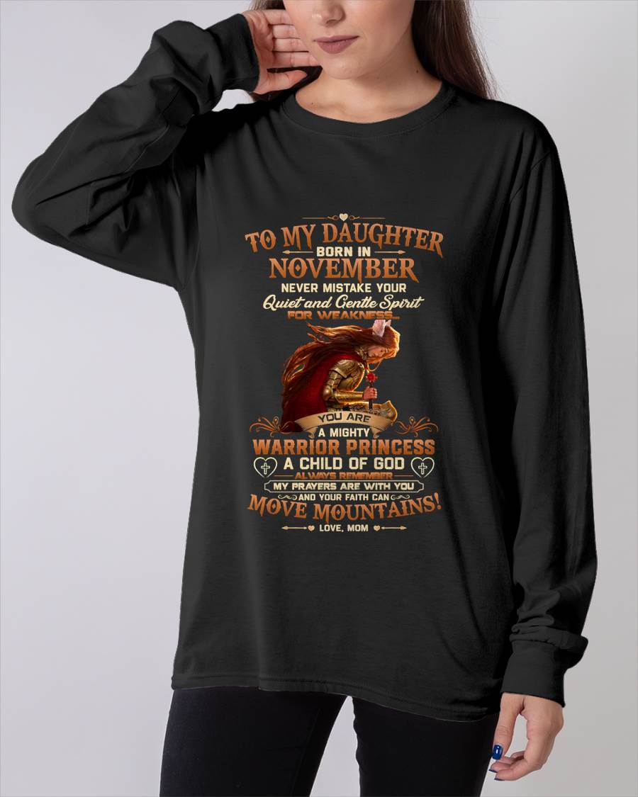NOVEMBER DAUGHTER – MIGHTY WARRIOR PRINCESS & CHILD OF GOD – GIFT FROM MOM - LUAN11  (SKU2607-277-11)