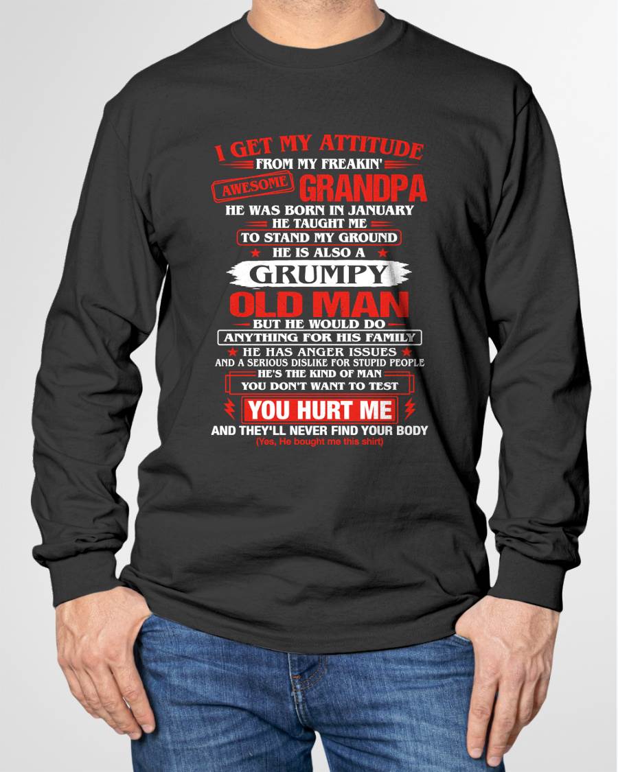 JANUARY AWESOME GRANDPA T-SHIRT – PROUD GRANDSON GIFT FROM GRANDPA - LUAN01 (SKU2607-322-01)