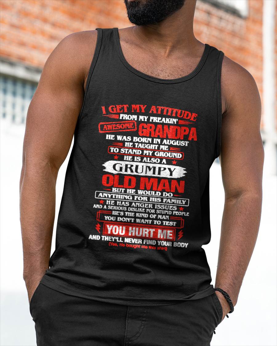 AUGUST AWESOME GRANDPA T-SHIRT – PROUD GRANDSON GIFT FROM GRANDPA - LUAN08 (SKU2607-322-08)