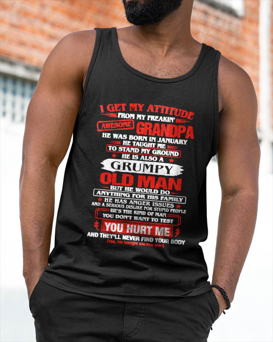 JANUARY AWESOME GRANDPA T-SHIRT – PROUD GRANDSON GIFT FROM GRANDPA - LUAN01 (SKU2607-322-01)