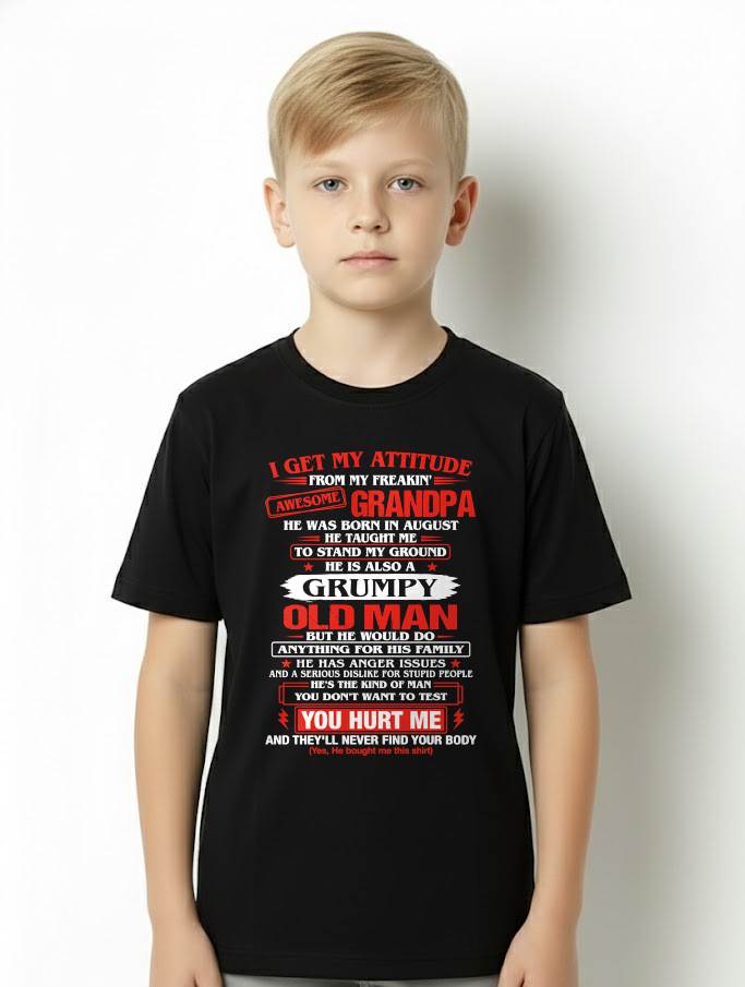 AUGUST AWESOME GRANDPA T-SHIRT – PROUD GRANDSON GIFT FROM GRANDPA - LUAN08 (SKU2607-322-08)